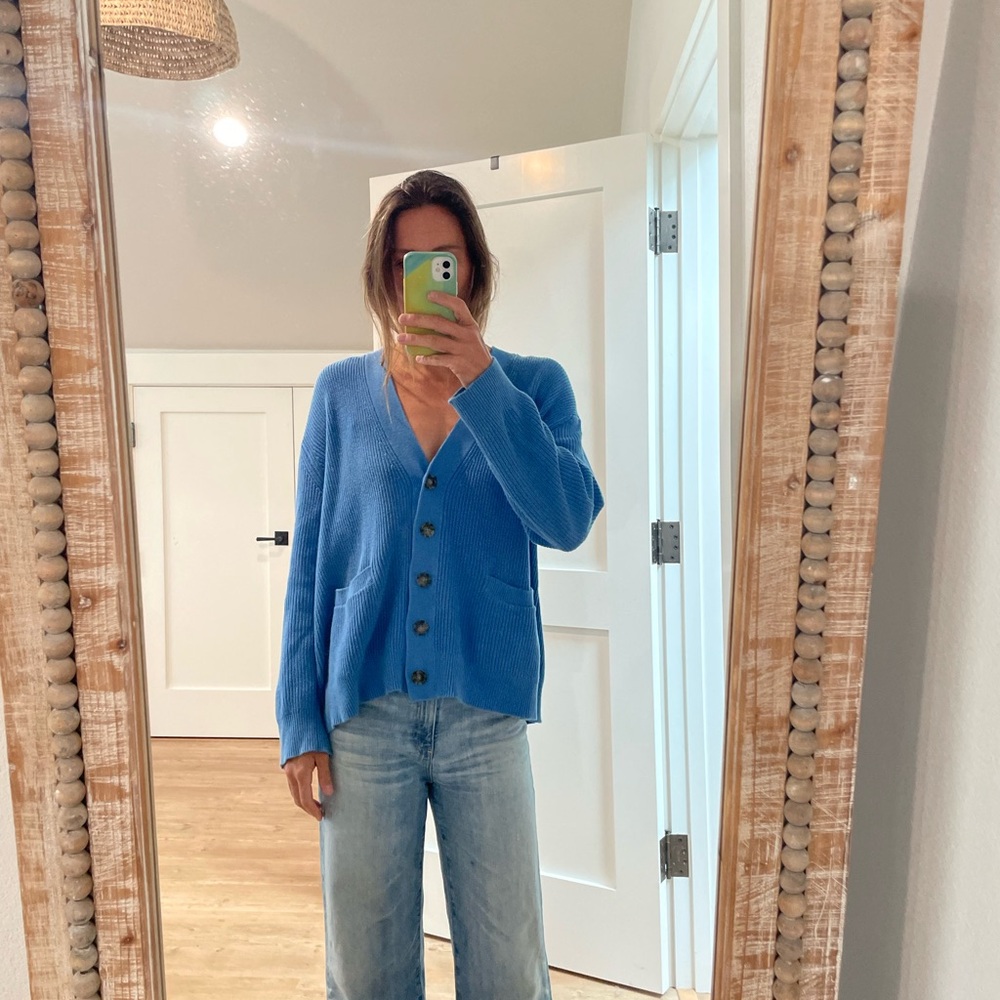 RE/DONE 90s blue cardigan retail $450